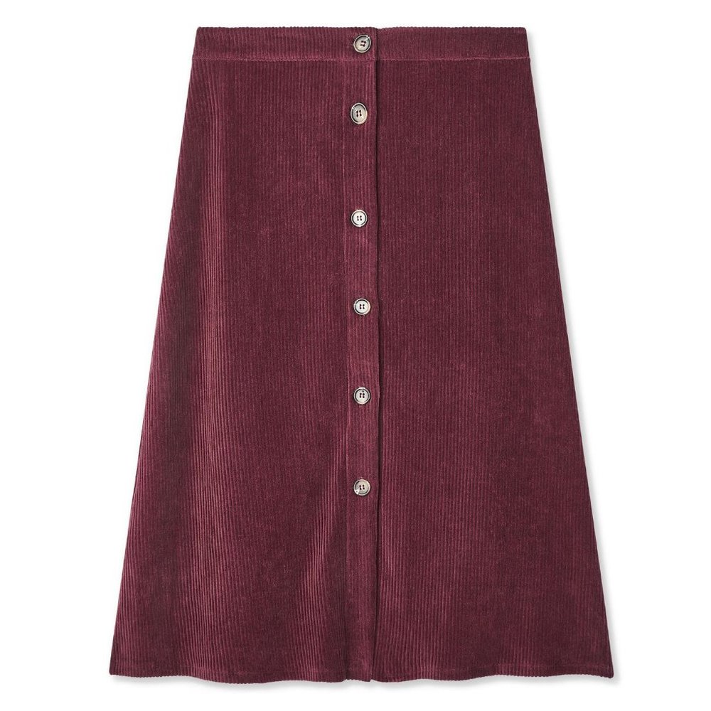 Corduroy midi skirt / A-line / size 10 - Picture 1 of 5
